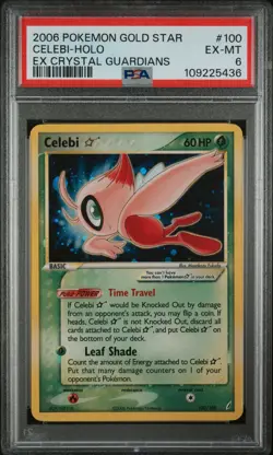 Pokemon Celebi Gold Star 100/100 PSA 6 EX-MT EX Crystal Guardians Holo Rare 2006 - Image 1