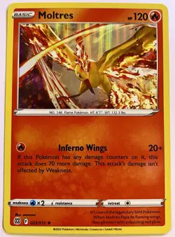 Moltres Cosmos Holo Rare - 021/172 - Brilliant Stars Pokemon 2022 - Image 1