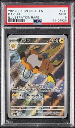 2023 POKEMON PAL EN-PALDEA EVOLVED ILLUSTRATION RARE #211 RAICHU PSA 9 - Image 1