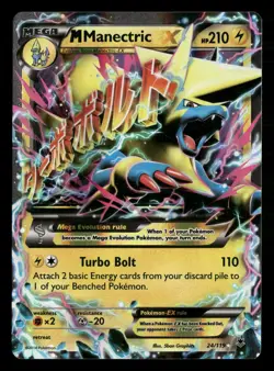 2014 Pokemon XY Phantom Forces 24/119 M Manectric EX Holo Rare - Image 1