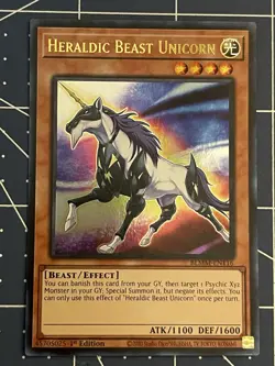 Yugioh Heraldic Beast Unicorn BLMM-EN116 Ultra Rare 1st Edition NM - Image 1