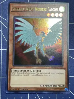 Yugioh! Heraldic Beast Berners Falcon BLMM-EN115 Ultra Rare NM - Image 2