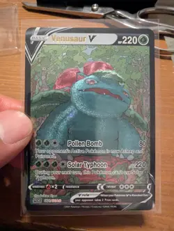 Venusaur V Card Collectible Gift/Display Textured Foil Custom - Image 1