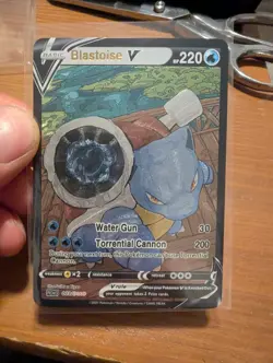 Blastoise V Card Collectible Gift/Display Textured Foil Custom - Image 1