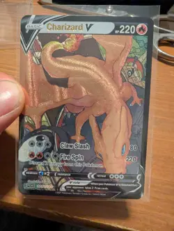 Charizard V Card Collectible Gift/Display Textured Foil Custom - Image 1