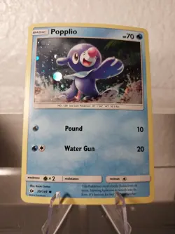 Pokemon - Sun & Moon Base - Popplio 39/149 Cosmos Holo LP/NM Card - Image 1