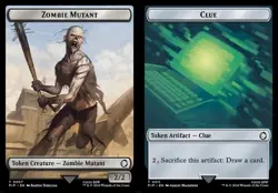 2x Zombie Mutant // Clue - Token PIP NM MTG - Image 1