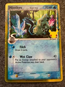 Pokemon Mimikyu SWSH136 Celebrations 25th Anniversary Black Star Promo TCG NM - Image 1