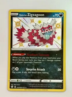 Galarian Zigzagoon SV078/SV122 Shiny Holo Rare Pokemon Shining Fates Gem Mint 💎 - Image 2