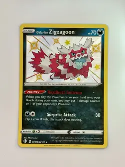 Galarian Zigzagoon SV078/SV122 Shiny Holo Rare Pokemon Shining Fates Gem Mint 💎 - Image 3