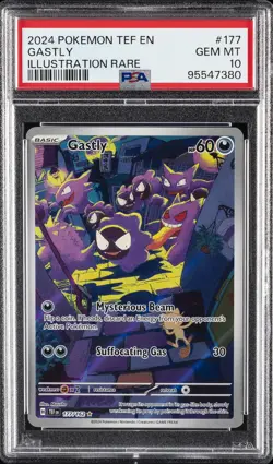 2024 POKEMON TEF EN-TEMPORAL FORCES ILLUSTRATION RARE #177 GASTLY PSA 10 - Image 1