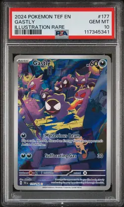 2024 POKEMON TEF EN-TEMPORAL FORCES ILLUSTRATION RARE #177 GASTLY PSA 10 - Image 1