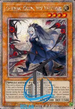 Yugioh Guiding Quem, The Virtuous RA04-EN043 Platinum Secret Rare 1st Edition - Image 1