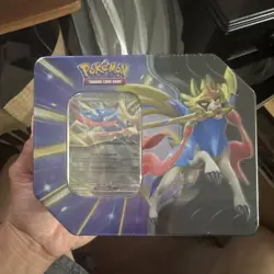 Pokemon 2025 Slashing Legends Collectors Tin - ZACIAN EX (5 Packs & 1 Foil) New - Image 1