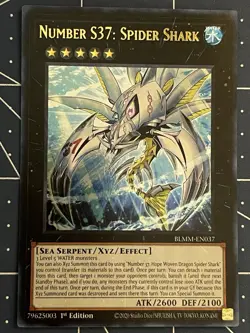 Yugioh! Number S37: Spider Shark BLMM-EN037 Ultra Rare 1st Edition NM - Image 1