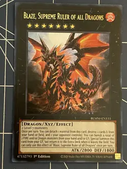 Yugioh Blaze, Supreme Ruler of all Dragons BLMM-EN155 Ultra Rare 1st Edition NM - Image 1