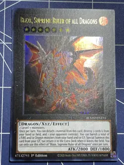 Yugioh Blaze, Supreme Ruler of all Dragons BLMM-EN155 Ultra Rare 1st Edition NM - Image 2