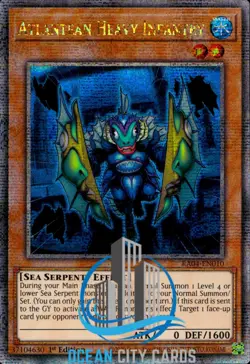 Yugioh Atlantean Heavy Infantry RA04-EN010 Quarter Century Secret Rare 1st Ed - Image 1