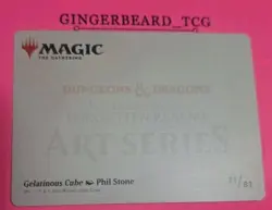 MTG ART Card Gold Signature Gelatinous Cube 71/81 Phil Stone Artist Proof - Image 2