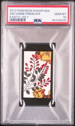 PSA 10 Arcanine Primeape Hanafuda 2013 Bandai Kanto Pokemon Card - Image 1