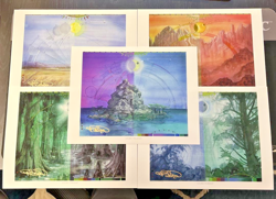 MTG Magic the Gathering Terese Nielsen Guru Land Art Print Set of 5 Signed - Image 1