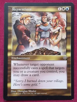 Magic The Gathering MIRAGE REPARATIONS blue/white card MTG - Image 1