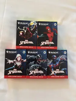 SDCC 2025 MTG Magic The Gathering x Spider-Man Complete Welcome Deck Set (5) - Image 1