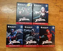 SDCC 2025 MTG Magic The Gathering x Spider-Man Complete Welcome Deck Set (5) - Image 1