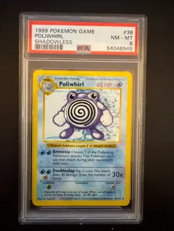 1999 Pokemon Base Poliwhirl 1st Edition Shadowless SGC 8 NM-MT Graded Card #38 - Image 1