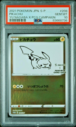PSA 10 Pikachu #208 Yu Nagaba Promo Card Pokemon Scarlet Violet Black Label - Image 2