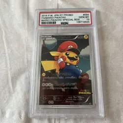 Pokemon Mario Pikachu FA PSA10 294 XY P 2016 Japanese Promo Rare Card - Image 1