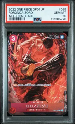 One Piece Card Zoro OP01-025 SR Parallel PSA10 Romance Dawn Rare - Image 2