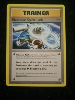Blastoise Spirit Link Trainer card from the Pokemon XY Evolutions Set - Image 1