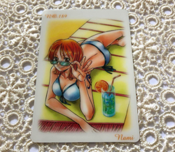 PREORDER Very Rare Nami in Bikini Japanese One Piece Gumica Card - Image 1