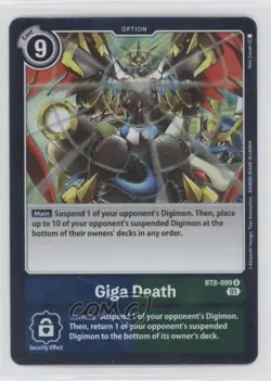 2022 Digimon Card Game - New Awakening (BT8) Rare Giga Death #BT8-099 02l5 - Image 1