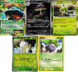 POKEMON GRASS TYPE 3 CARD LOT. - Image 1
