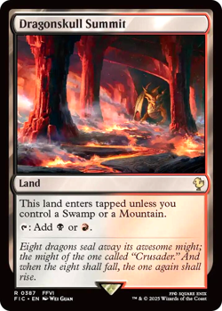 MTG Dragonskull Summit 387 Rare Surge Foil Land Final Fantasy Commander - Image 1