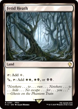 MTG Fetid Heath 391 Rare Surge Foil Land Final Fantasy Commander - Image 1