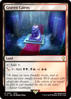 MTG Graven Cairns 401 Rare Surge Foil Land Final Fantasy Commander - Image 1