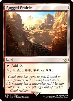 MTG Rugged Prairie 417 Rare Surge Foil Land Final Fantasy Commander - Image 1