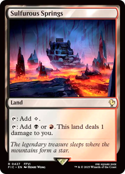 MTG Sulfurous Springs 427 Rare Surge Foil Land Final Fantasy Commander - Image 1