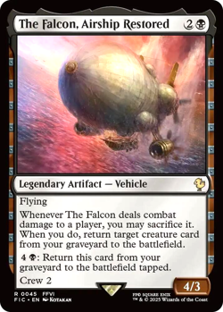 MTG The Falcon, Airship Restored 45 Rare Surge Foil Final Fantasy Commander - Image 1