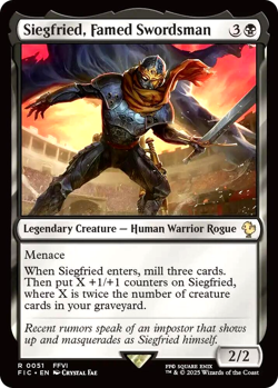 MTG Siegfried, Famed Swordsman 51 Rare Surge Foil Final Fantasy Commander - Image 1