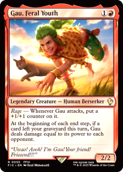 MTG Gau, Feral Youth 55 Rare Surge Foil Final Fantasy Commander - Image 1