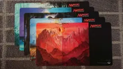 MTG Magic the Gathering Guru Land Playmat Set of 5 Terese Nielsen Art Desk Mat - Image 1