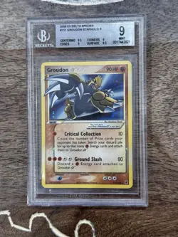 Pokemon Groudon Gold Star EX Delta Species Ultra Rare Holo #111 BGS 9 Mint - Image 1