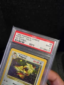 PSA 9 MINT 1999 Pokemon Unlimited Jungle Set Holo No Symbol Error Pidgeot Rare 8 - Image 3