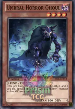1st Ed Umbral Horror Ghoul JOTL-EN012 Yugioh - Image 1