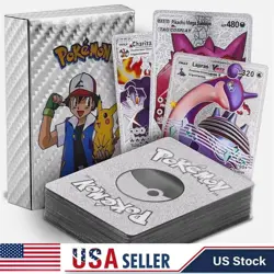 New Foil SILVER PACK 55 CARDS TCG GX Vmax GX Card Charizard Rare Pokemon - Image 2