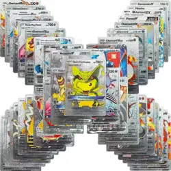 New Foil SILVER PACK 55 CARDS TCG GX Vmax GX Card Charizard Rare Pokemon - Image 1